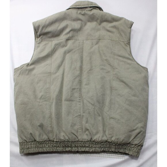 Saugatuck Mens Khaki Utility Vest XL Cotton & Polyester Blend Multiple Pockets M - Picture 2 of 13